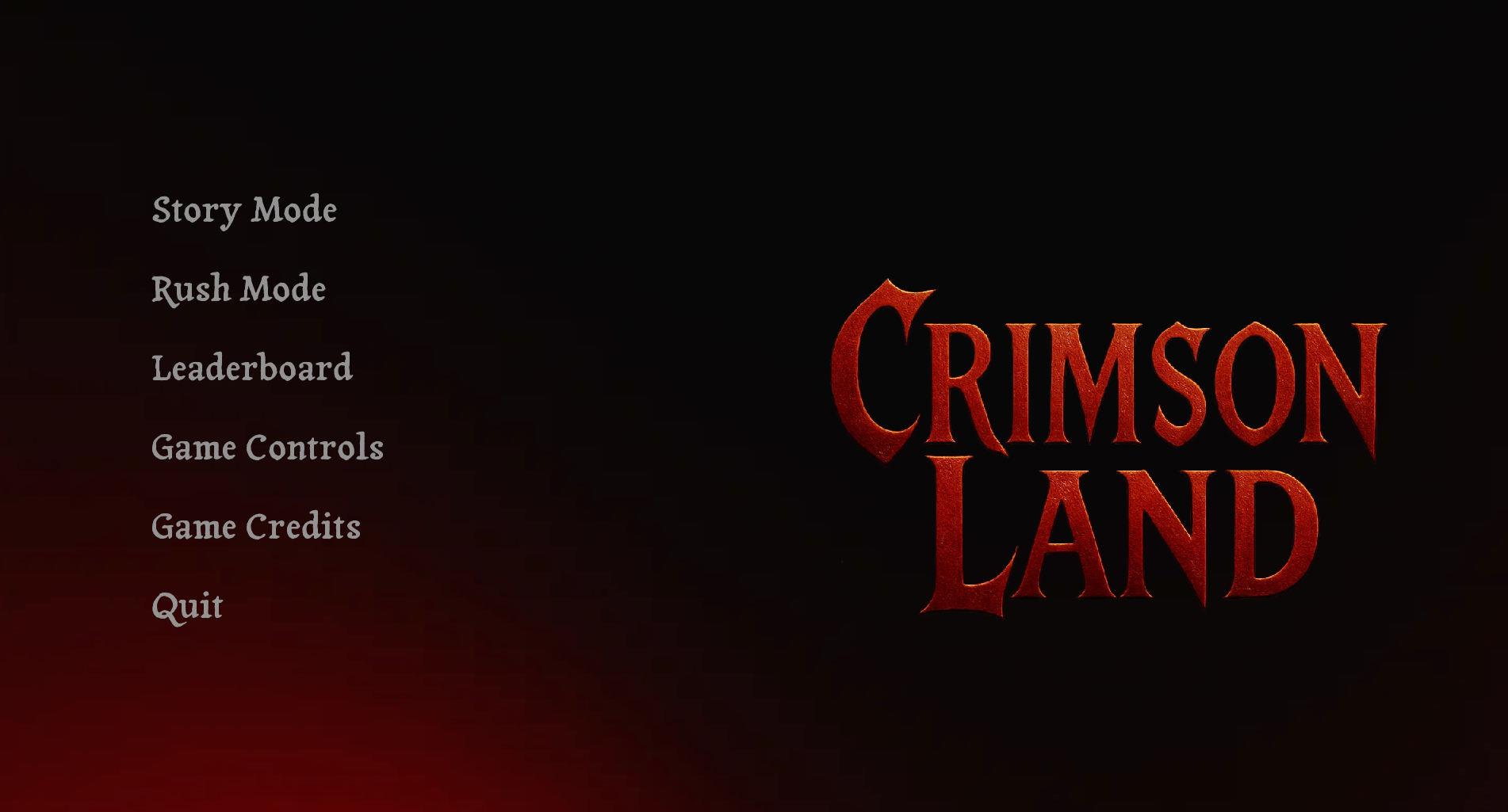 Crimsonland game menu screenshot
